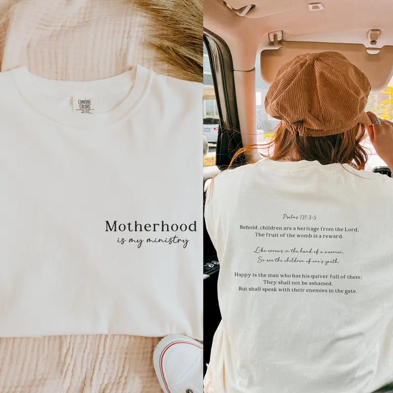 Motherhood Is My Ministry Homeschool Shirt Christian Homeschool Mom Cute Christian T Shirts Trendy Christian Shirt Christian Gifts For Women