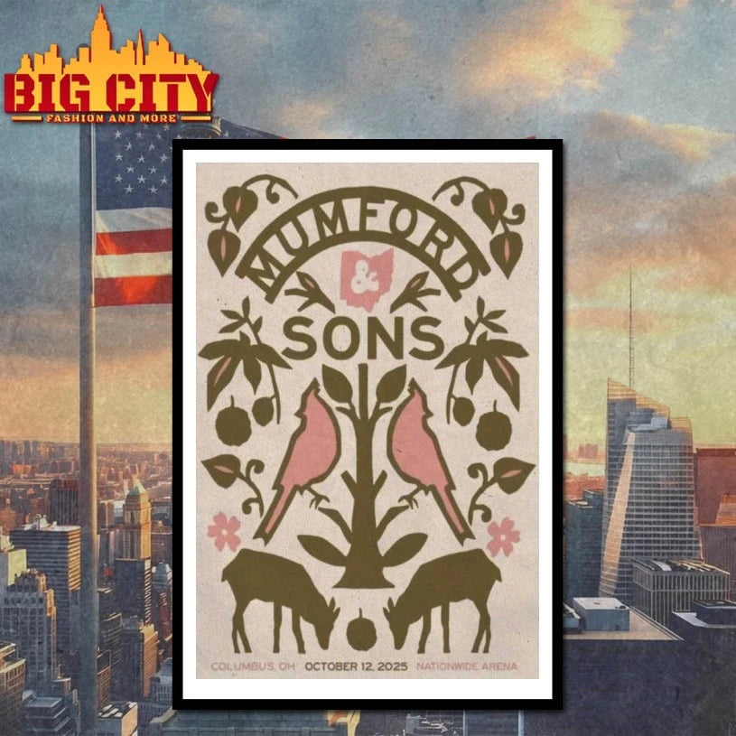 Mumford &amp; Sons October 12 2025 Nationwide Arena Poster Shirt