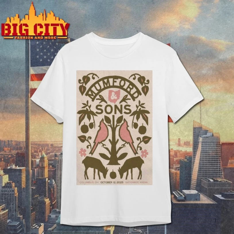 Mumford &amp; Sons October 12 2025 Nationwide Arena Poster Shirt
