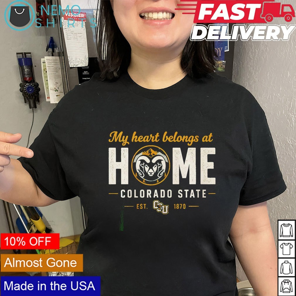 My heart belongs at home Colorado State Rams est 1870 shirt