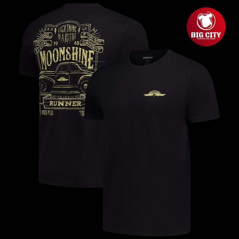 NASCAR Checkered Flag Sports Moonshine Lightning in a Bottle Two Sided Shirt