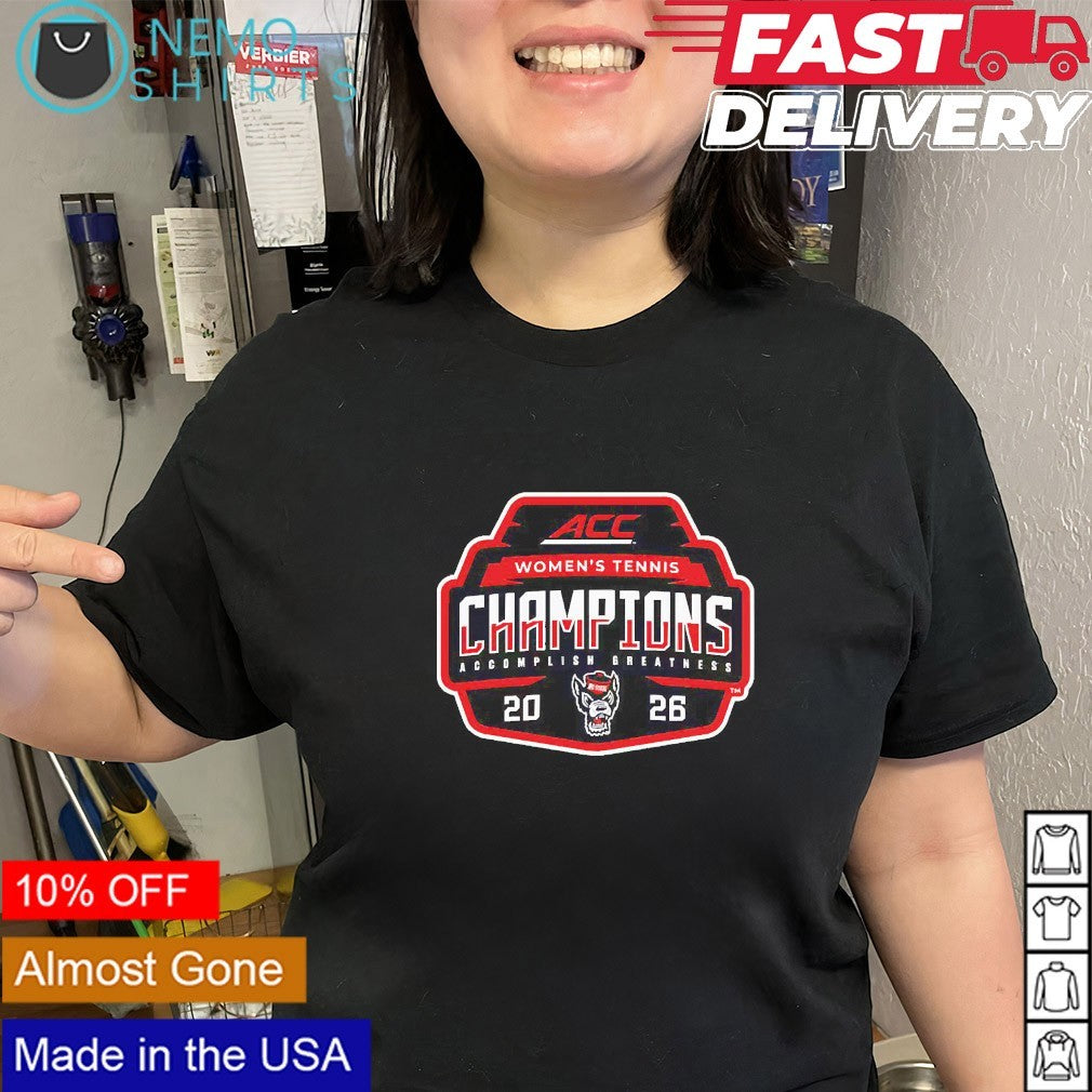 NC State Wolfpack 2026 ACC women’s tennis champions shirt
