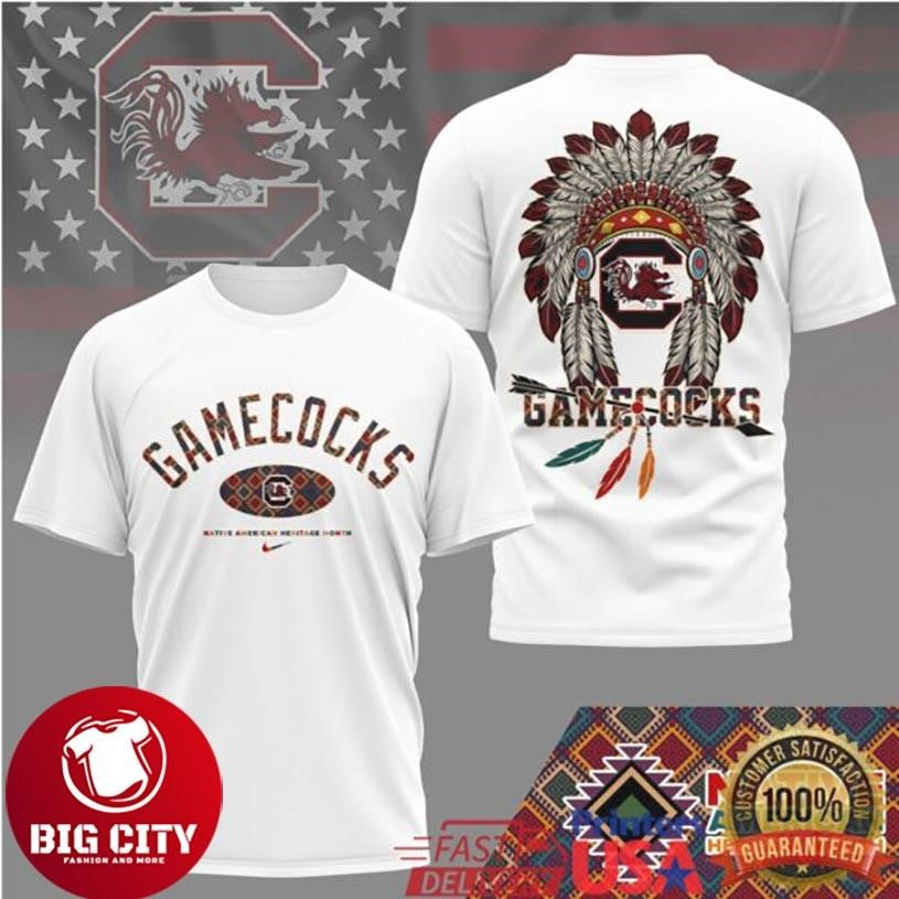 NCAA South Carolina Gamecocks Native American Heritage Month Headdress Two Sided Shirt