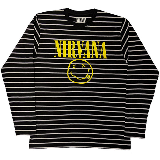Nirvana | Official Sweatshirt | Yellow Happy Face Striped