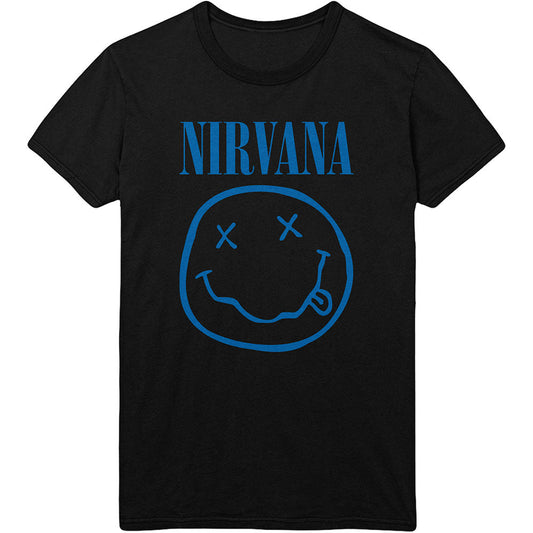 NIRVANA Attractive T-Shirt, Blue Happy Face