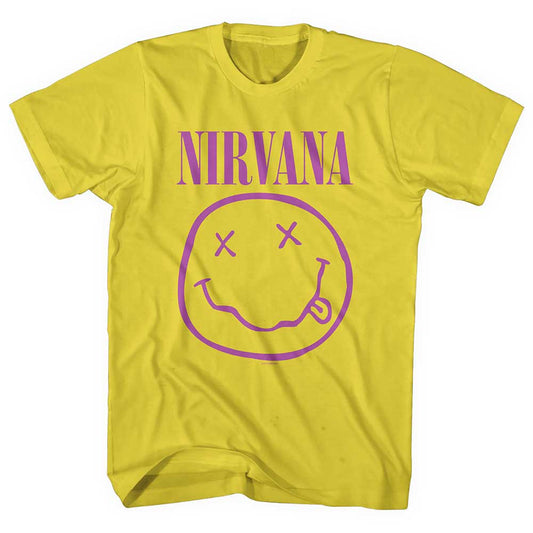 NIRVANA Attractive T-Shirt, Purple Happy Face Style004