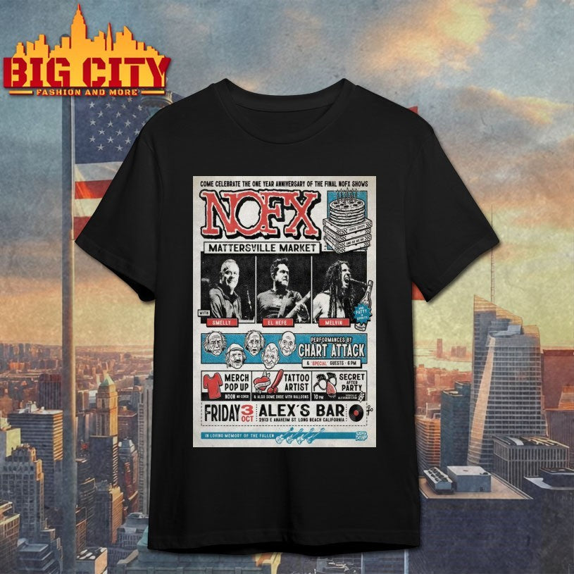 NOFX October 3 2025 Alex’s Bar In St Long Beach CA Poster Shirt