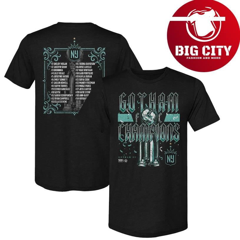 NWSL Champions Gotham FC Roster 2025 Two Sided Shirt