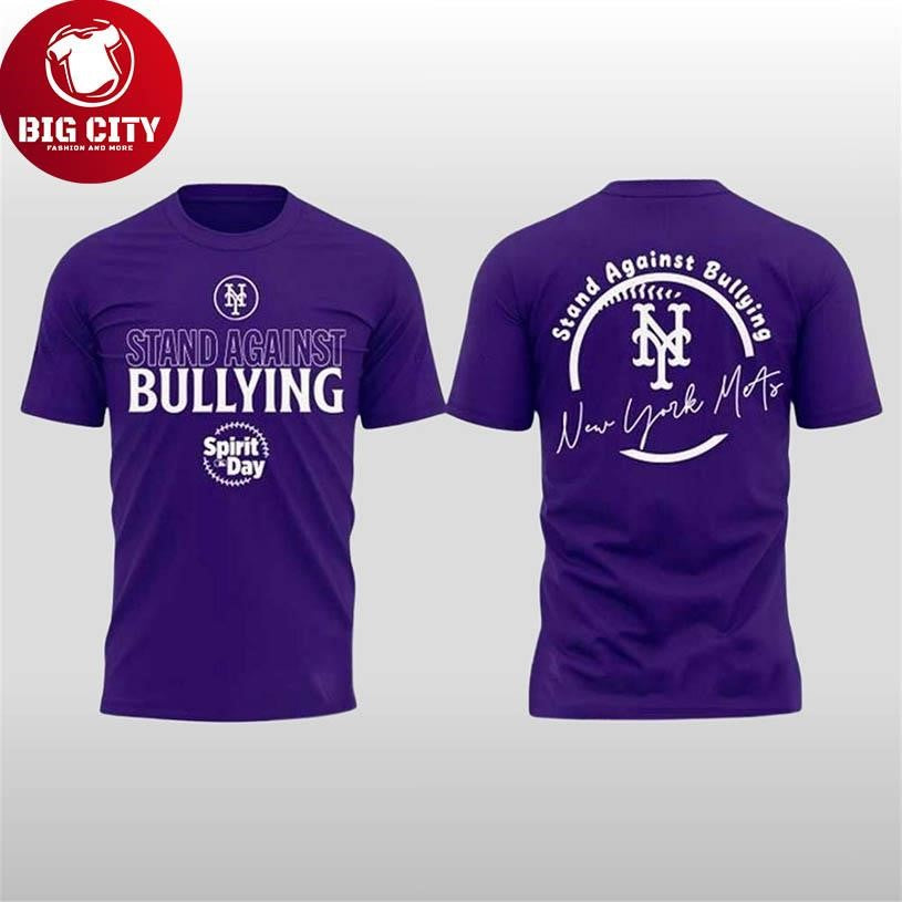 NY Mets Spirit Day Stand Against Bullying 2025 Two Sided Shirt