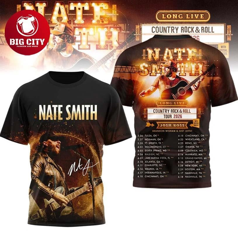 Nate Smith Country Tour 2026 Two Sided Shirt