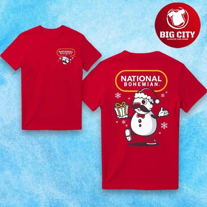 National Bohemian Merry &amp; Bright Red Two Sided Shirt