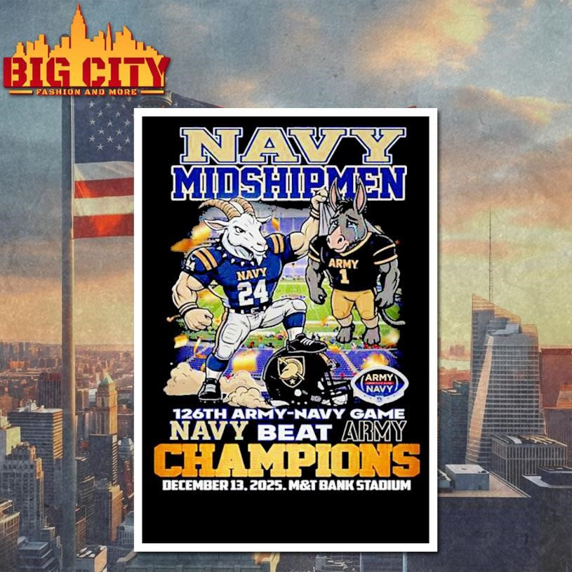 Navy Midshipmen 126th Army-Navy Game Champions Vintage Shirt