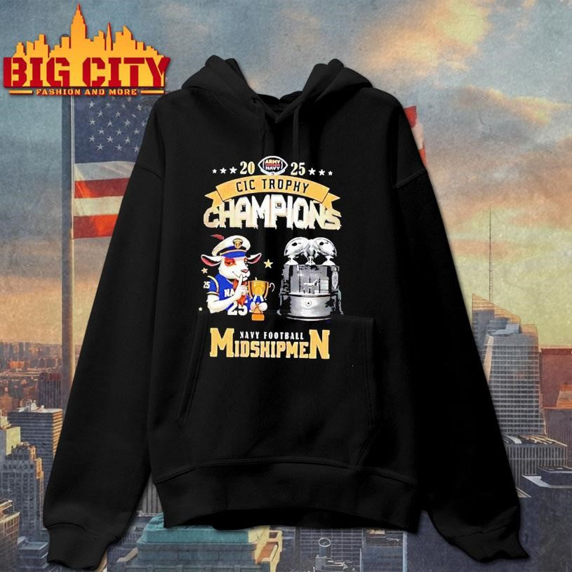 Navy Midshipmen 2025 CIC Trophy Champions Mascot Shirt
