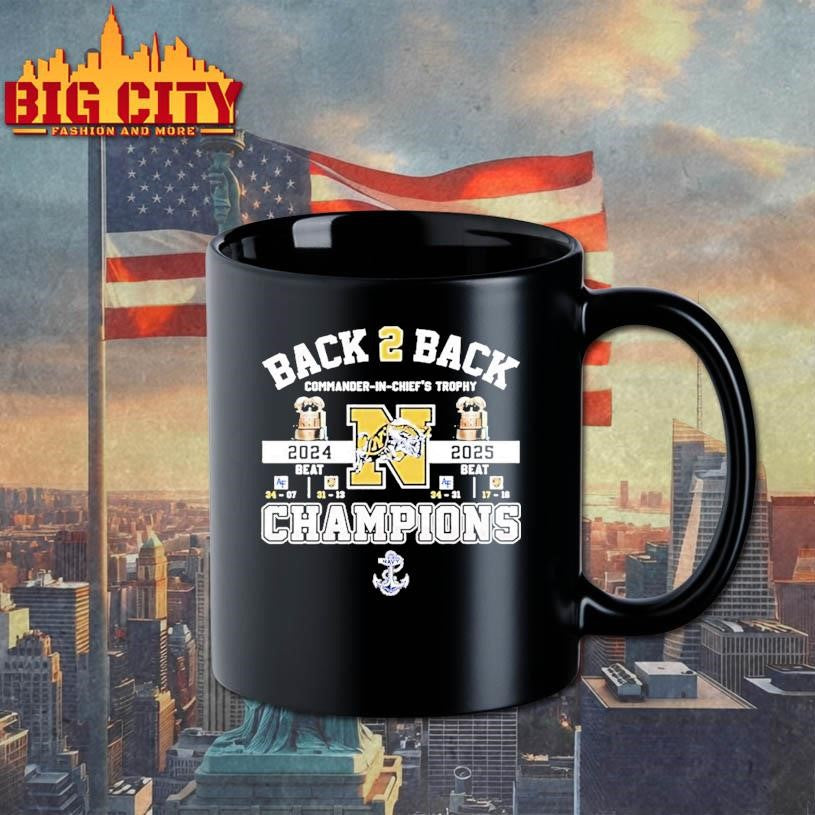 Navy Midshipmen Back 2 Back Commander In Chiefs Trophy Champions Shirt