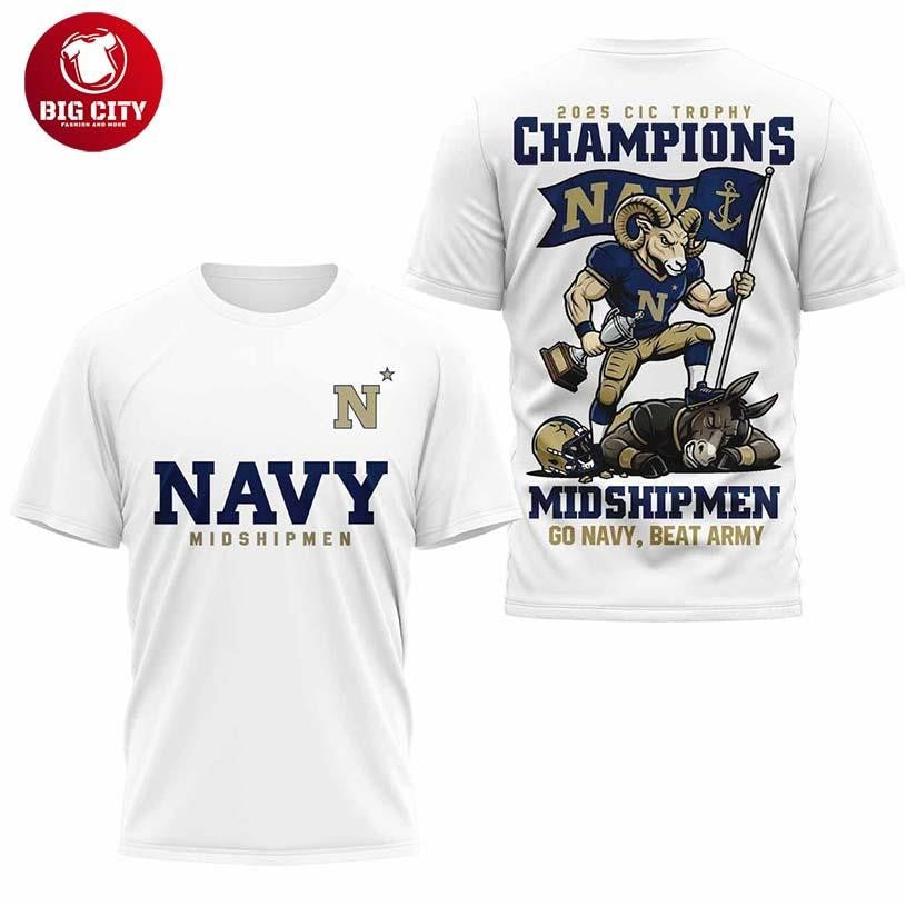 Navy Midshipmen CIC Trophy Champions Two Sided Shirt