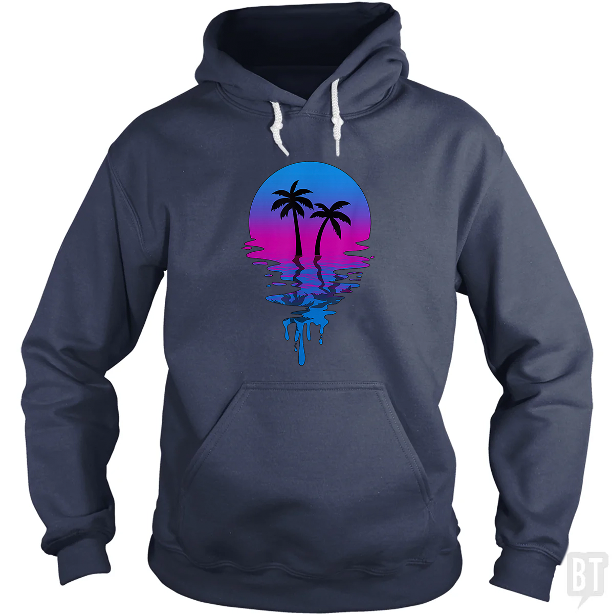 Vintage Retro Sunset Palm Tree Hoodie
