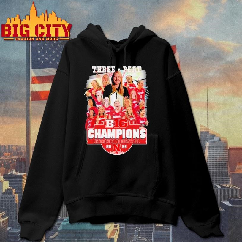 Nebraska Volleyball Three Peat Big Champions 2023-2025 Shirt