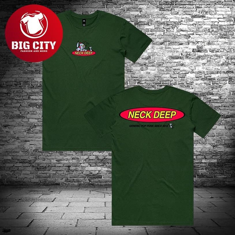 Neck Deep Cat and Mouse Green Chritmas Holiday Two Sided Shirt