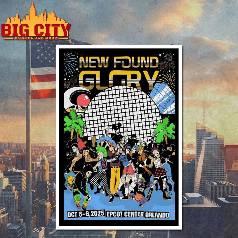 New Found Glory Oct 5-6 2025 Epcot’s America Gardens Theater In Bay Lake FL Poster shirt