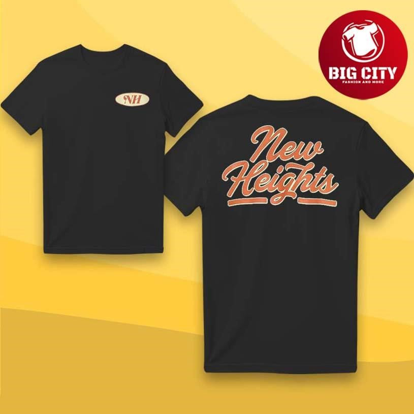 New Heights with Jason &amp; Travis Kelce Script Logo Two Sided Shirt