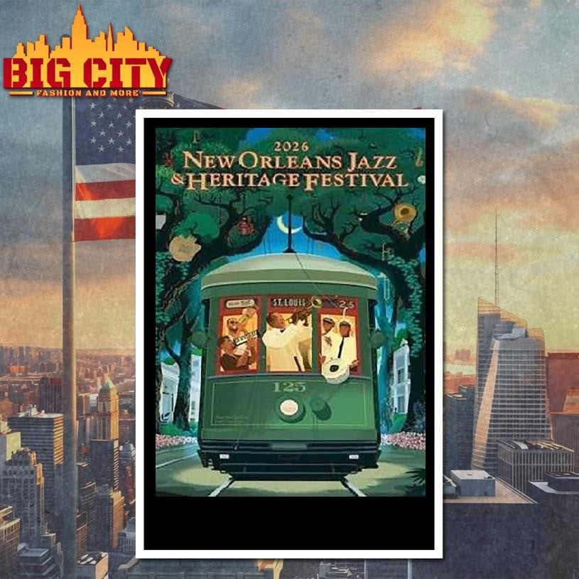 New Orleans Jazz And Heritage Festival 2026 125th Anniversary Of Louis Armstrong 125th Streetcar Shirt