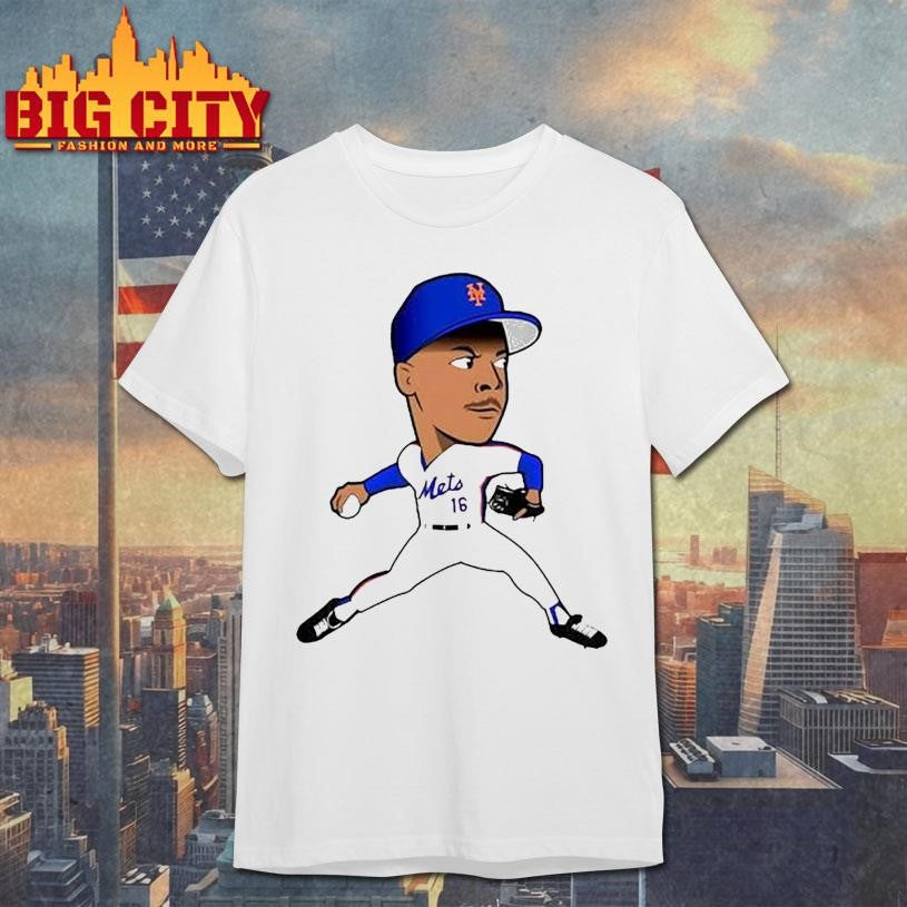 New York Mets #16 Baseball Player Caricature Cartoon Shirt