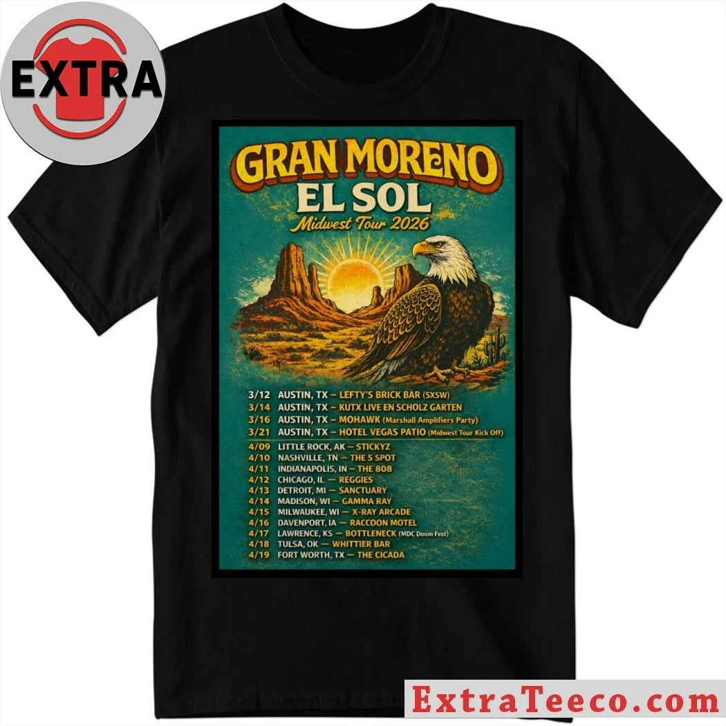 Nice Gran Moreno Midwest Tour 2026 Poster Shirt