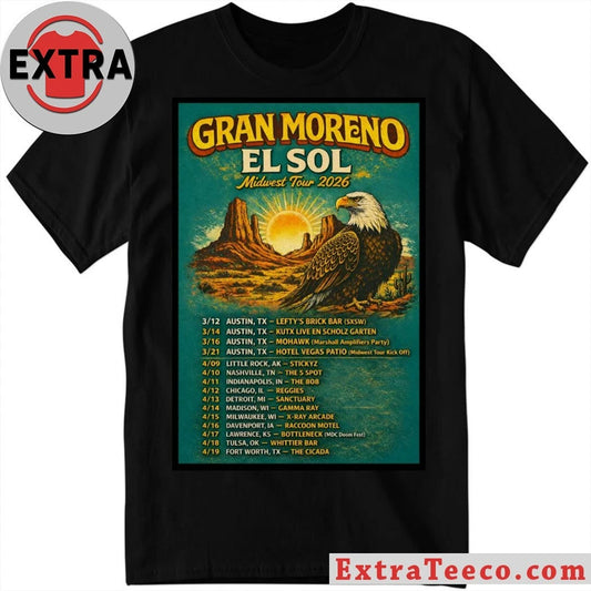 Nice Gran Moreno Midwest Tour 2026 Poster Shirt