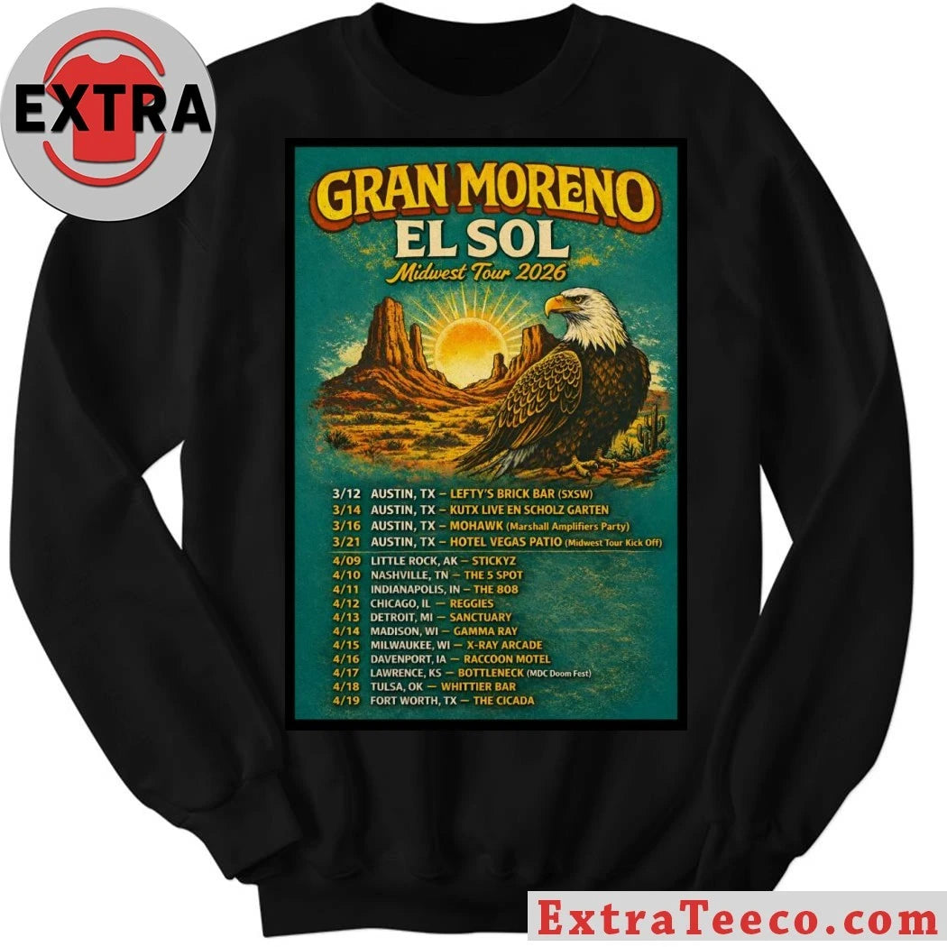 Nice Gran Moreno Midwest Tour 2026 Poster Shirt