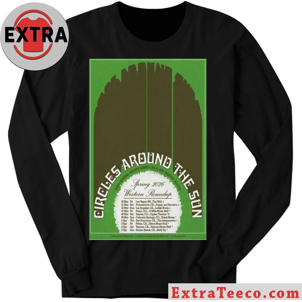 Nice Spring Circles Around The Sun Western Roundup Tour 2026 Shirt
