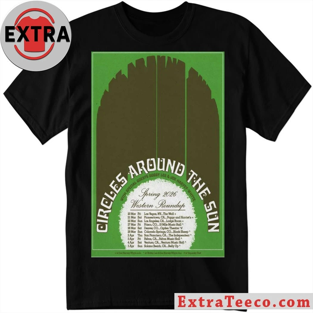Nice Spring Circles Around The Sun Western Roundup Tour 2026 Shirt