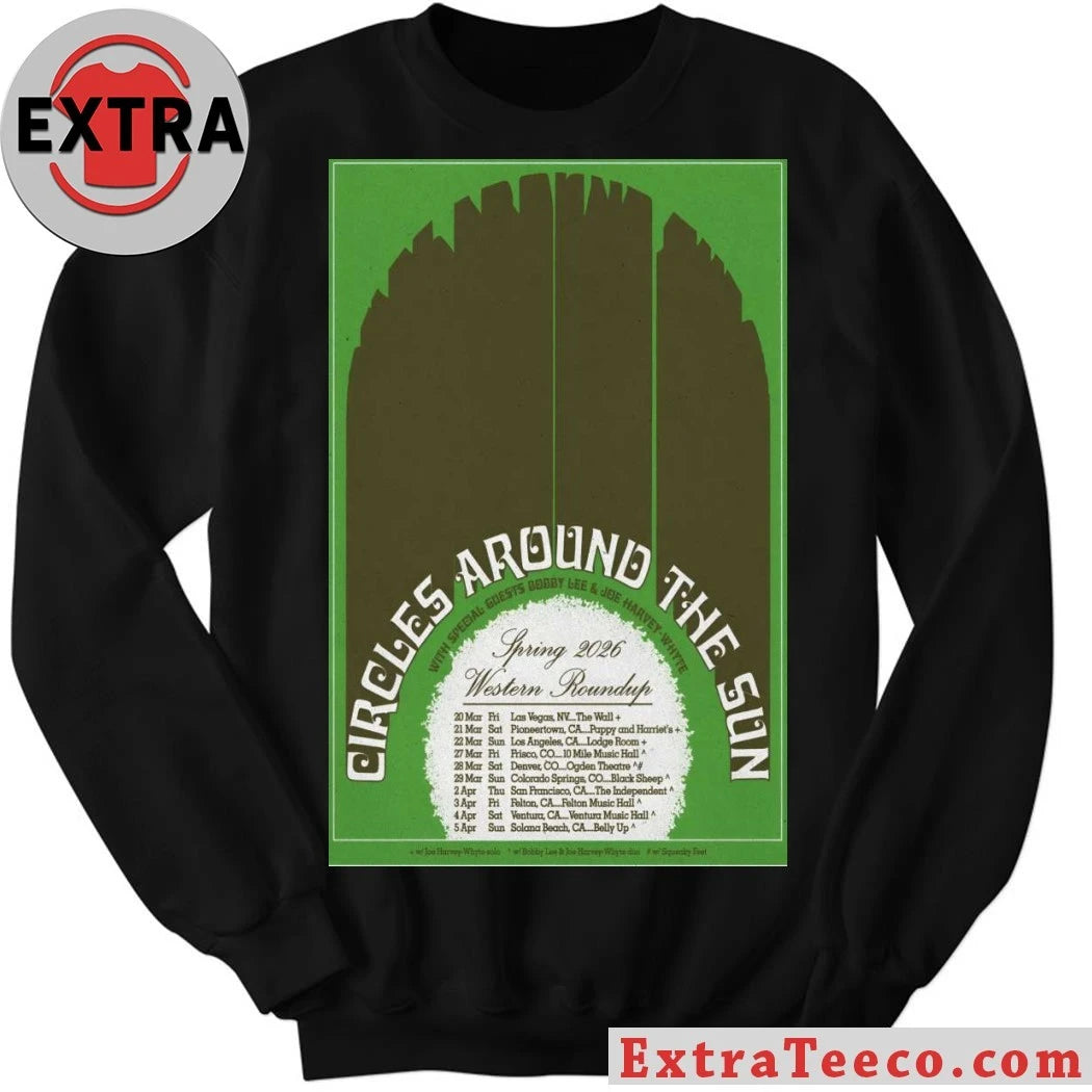 Nice Spring Circles Around The Sun Western Roundup Tour 2026 Shirt