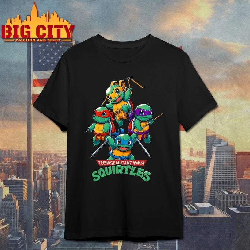 Ninja turtle cartoon teenage mutant ninja Squirtles shirt