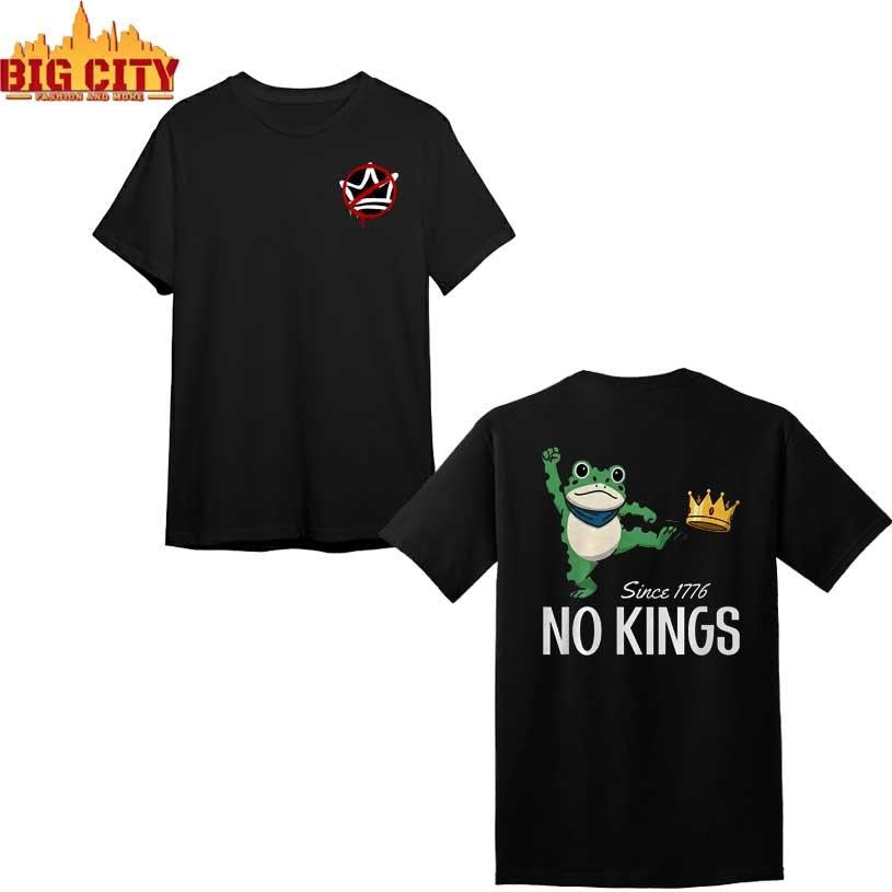 No Kings Portland Frog Protest Slogan 2025 New Two Sided Shirt