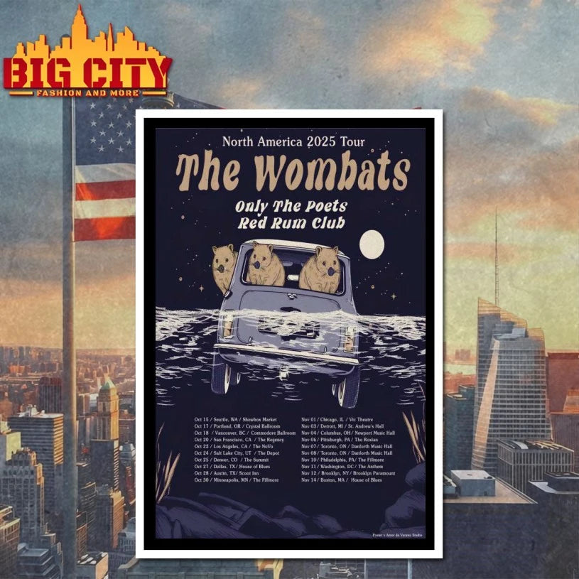 North American 2025 Tour The Wombats Poster Shirt