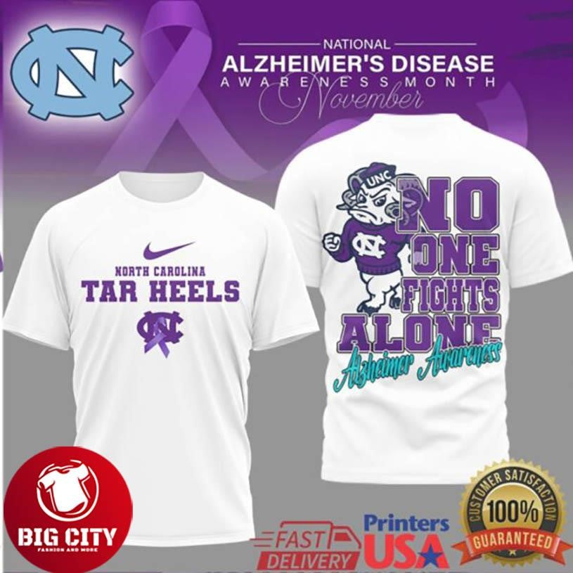 North Carolina Tar Heels NCAA Alzheimer Awareness November Two Sided Shirt