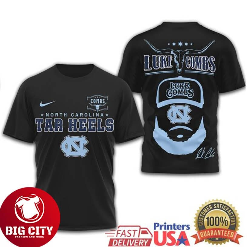 North Carolina Tar Heels Official NCAA Luke Combs Two Sided Shirt