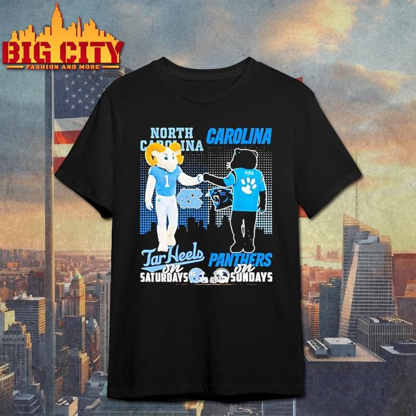 North Carolina Tar Heels On Saturdays X Carolina Panthers On Sundays Mascot Shirt