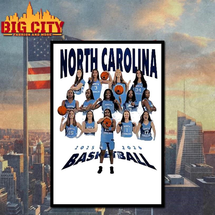 North Carolina Tar Heels basketball team 2025 2026 Shirt