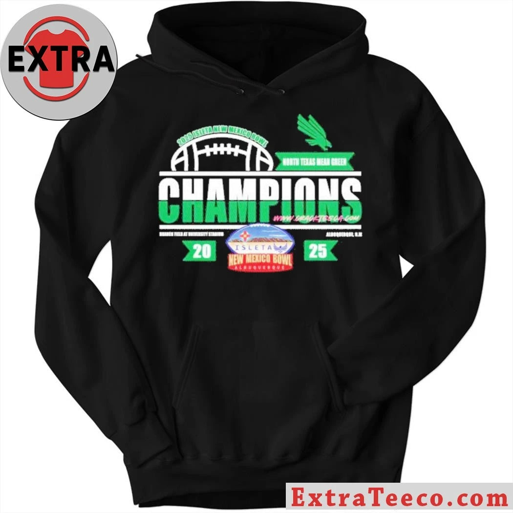 North Texas Mean Green 2025 Isleta New Mexico Bowl Champions At University Stadium On December 27 Logo T-Shirt