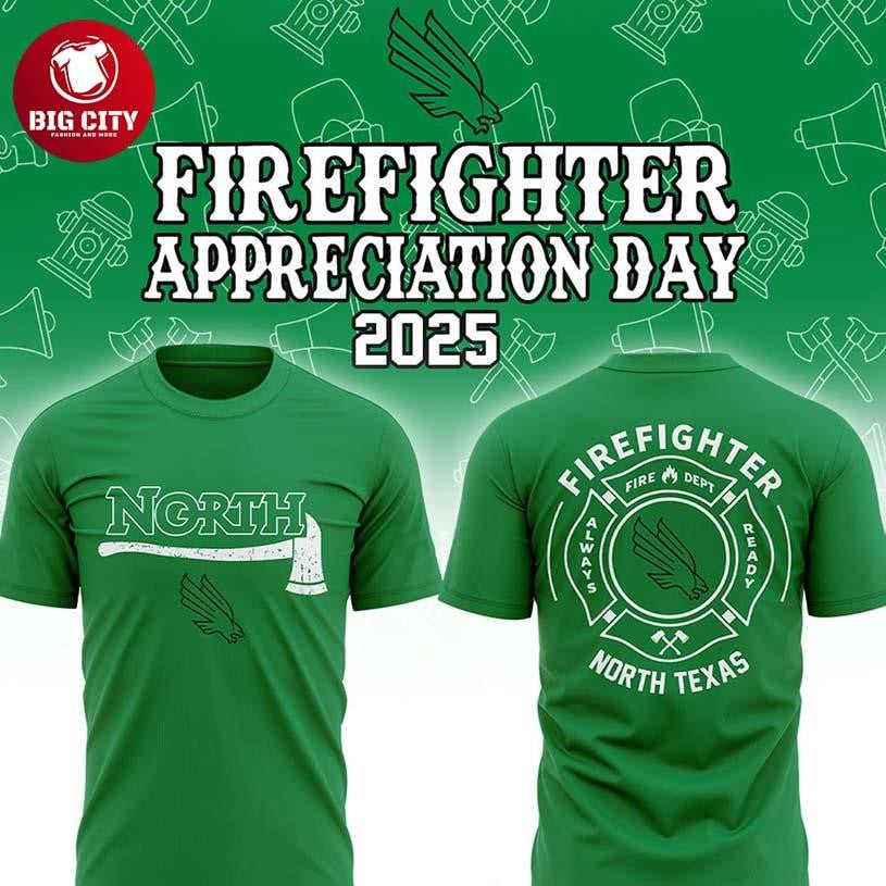 North Texas Mean Green Firefighters NCAA Appreciation 2025-2026 Two Sided Shirt