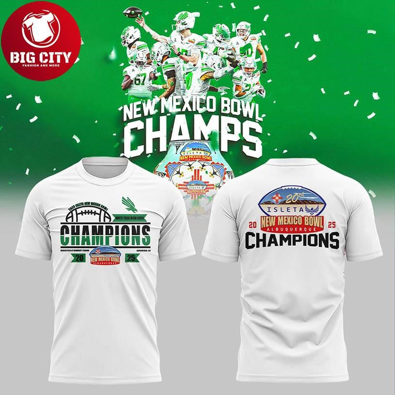 North Texas Mean Green Isleta New Mexico Bowl 2025 Champions Two Sided Shirt