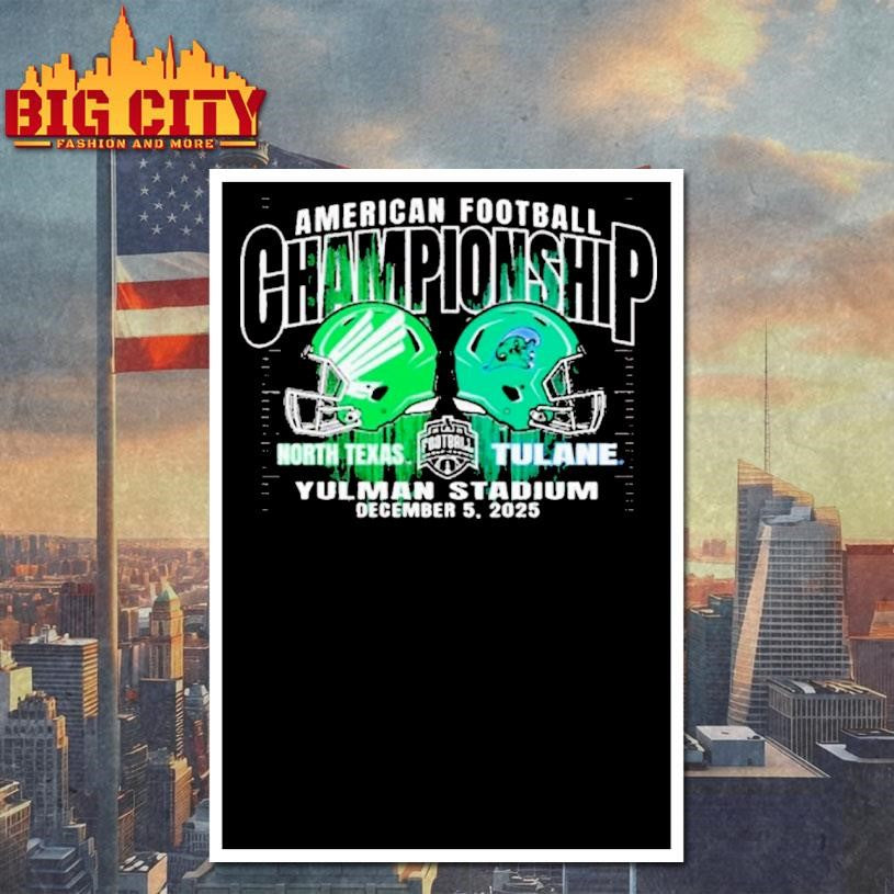 North Texas Mean Green Vs Tulane Green Wave American Football Championship Yulman Stadium December 5 2025 Helmets Shirt
