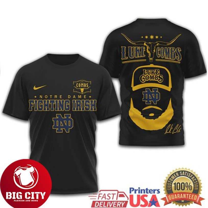 Notre Dame Fighting Irish Official NCAA Luke Combs Two Sided Shirt