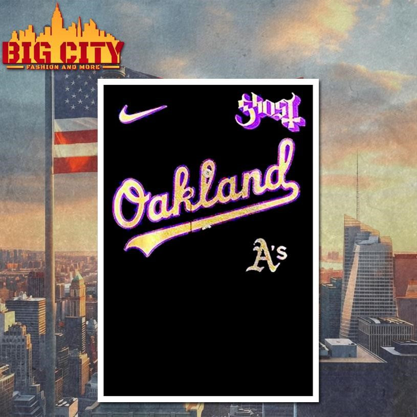 Oakland Athletics Mlb Ghost Band World Tour 2025 Art Shirt