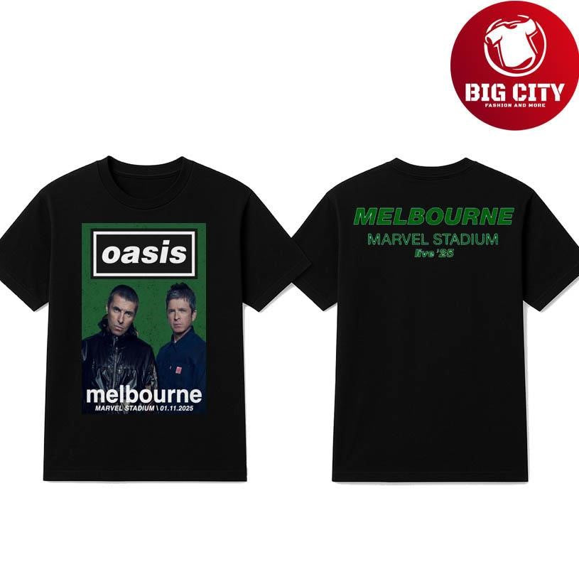 Oasis Concert Melbourne, Australia November 04 2025 Two Sided Shirt