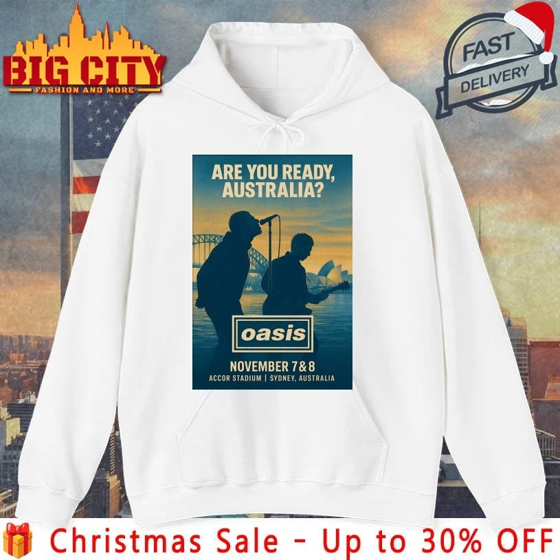 Oasis Sydney Australia Nov 7-8 2025 Poster shirt