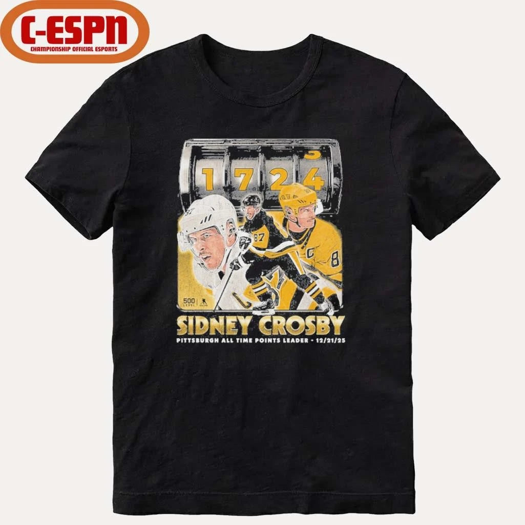 Official 1724 Sidney Crosby Pittsburgh All Time Points Leader shirt