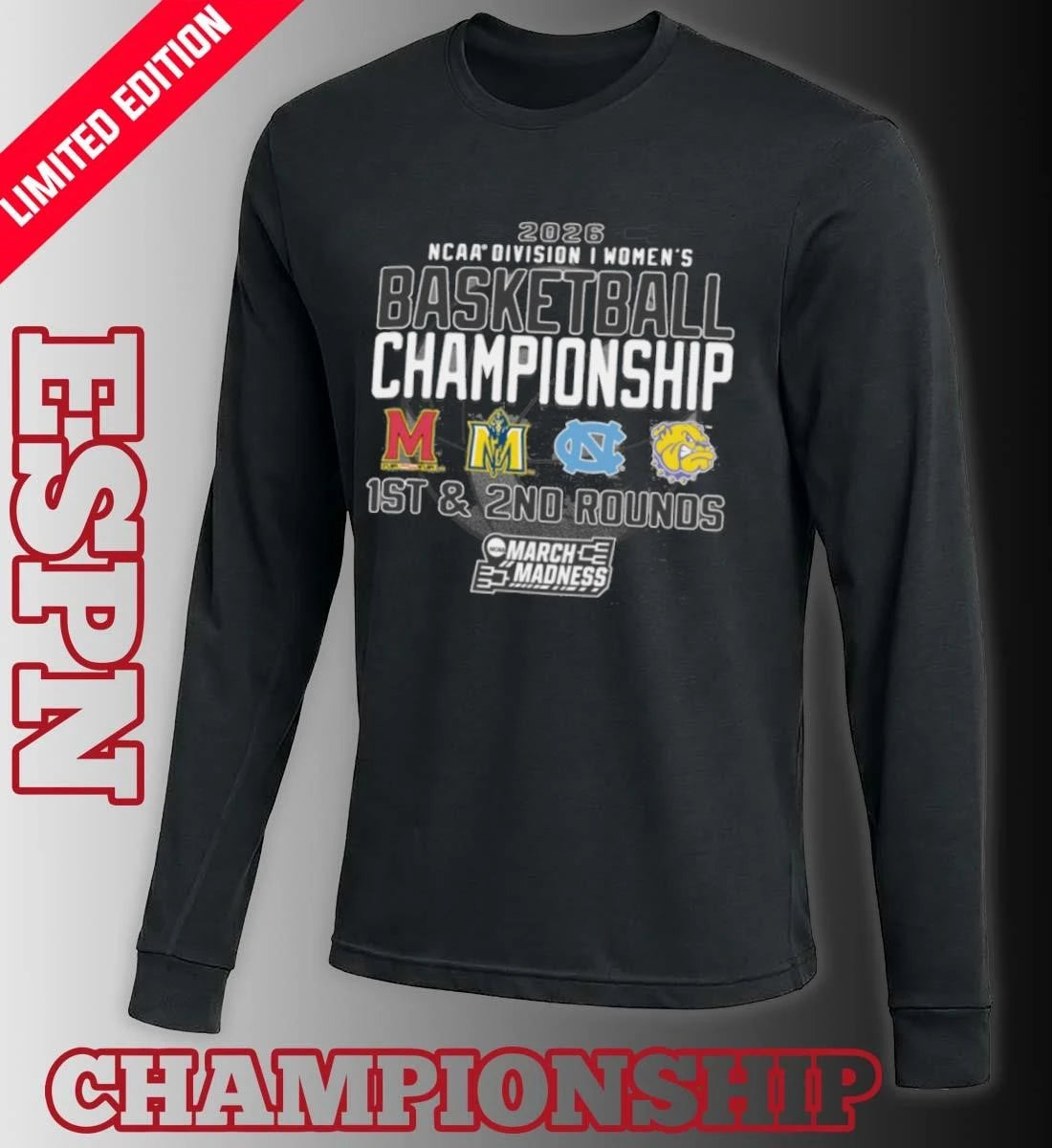 Official 1st, 2nd Rounds 2026 NCAA DI Women’s Basketball Championship – Chapel Hill, NC Shirt