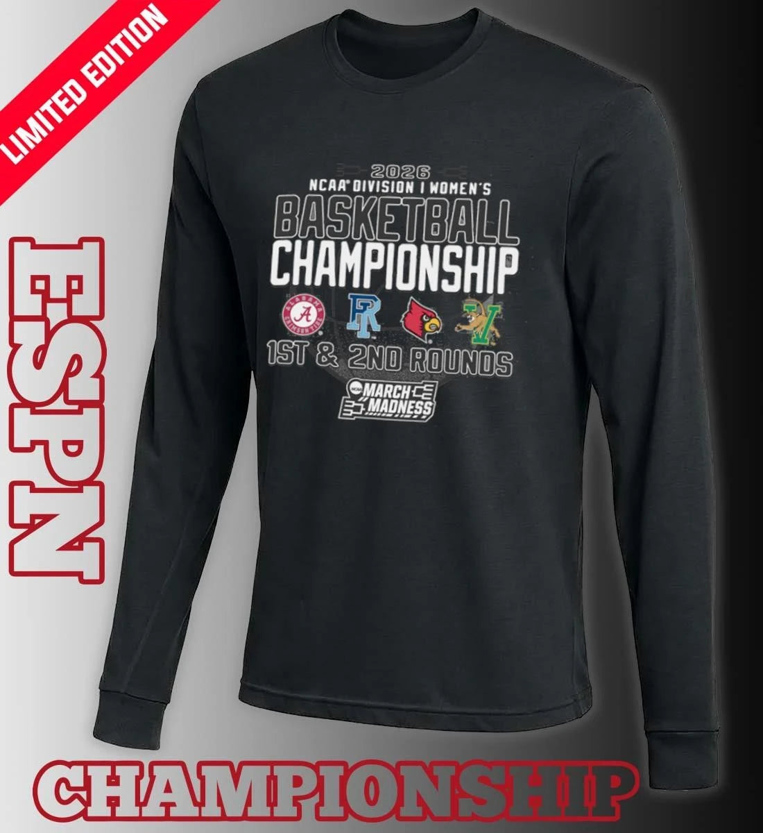 Official 1st, 2nd Rounds 2026 NCAA DI Women’s Basketball Championship – Louisville, KY Shirt